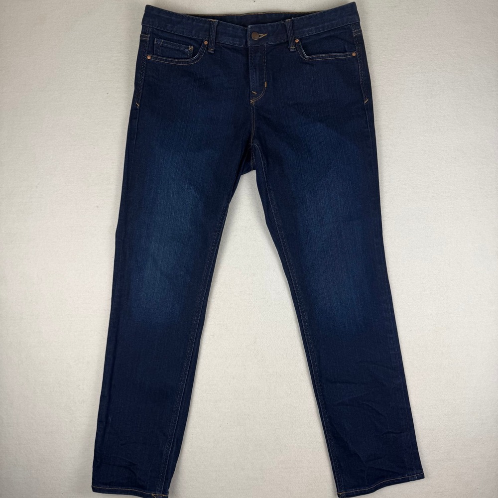 Gap 1969 Real Straight Jeans Womens 32 Regular Dark Wash Indigo Denim